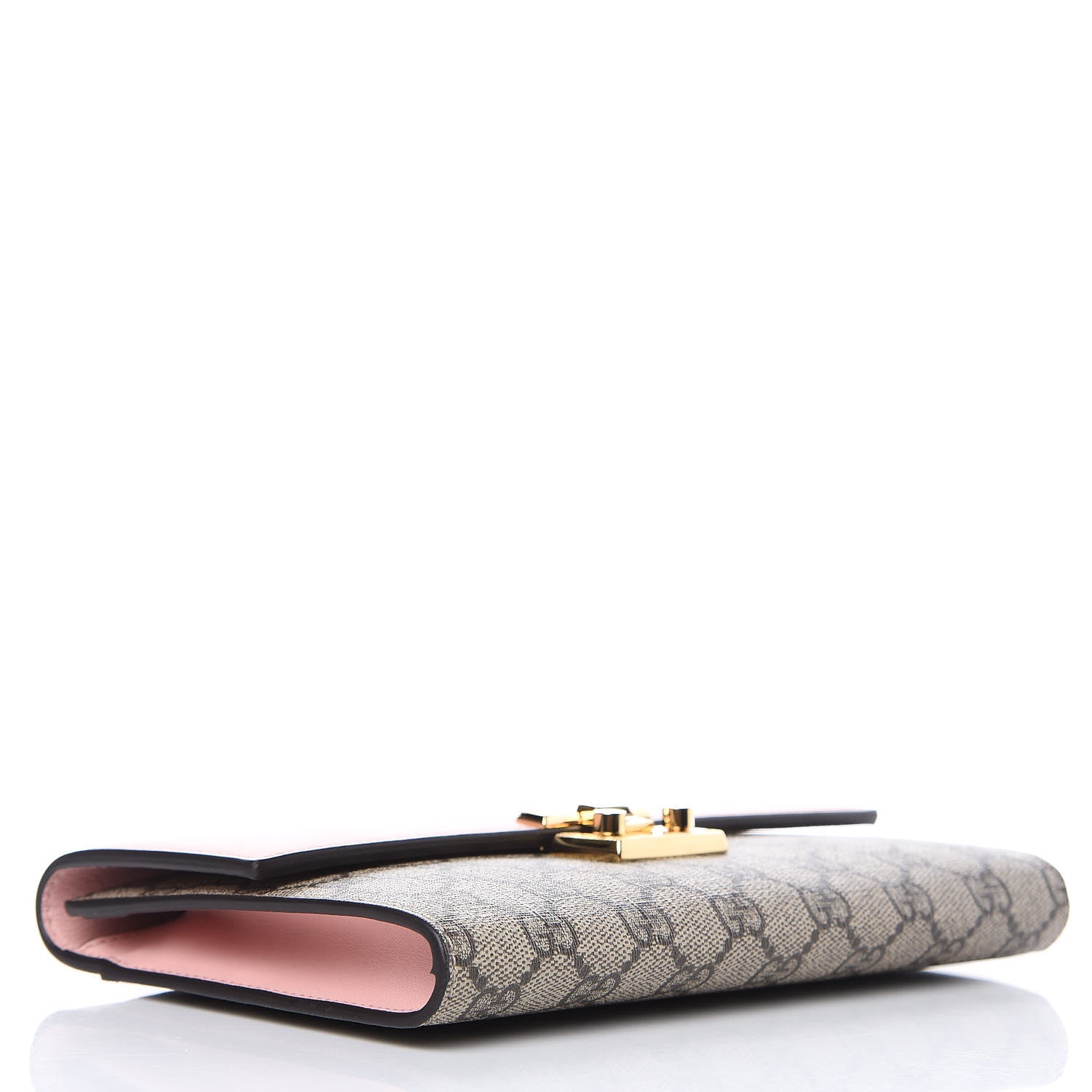 Gucci GG Supreme Monogram Calfskin Padlock Clutch Beige Perfect Pink 4 of 10