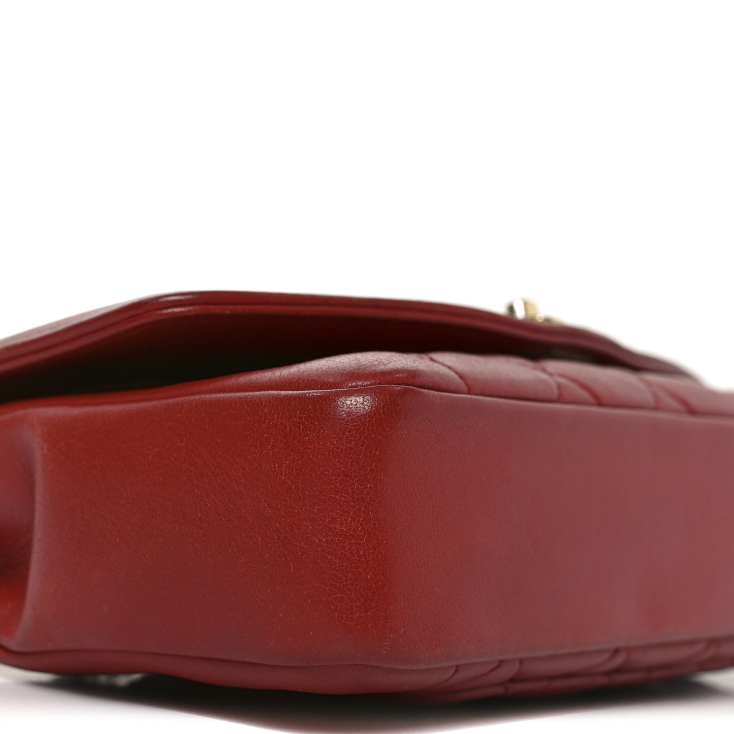 Lambskin Quilted Small Single Flap Red