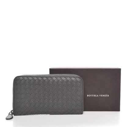 Bottega Veneta Nappa Intrecciato Zip Around Wallet Grey 9 of 9