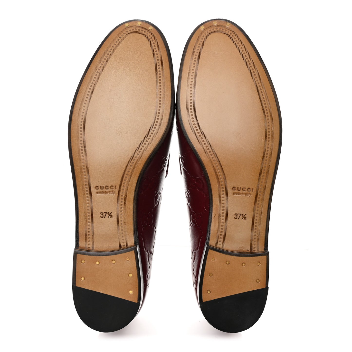 Betis Glamour Calfskin Guccissima Womens Jordaan Loafers 37.5 Rosso Ancora