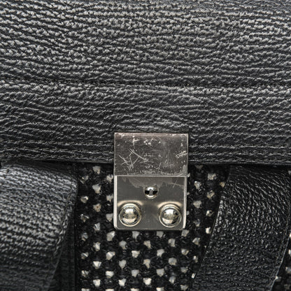 3.1 Phillip Lim 3.1 Textured Calfskin Woven Panel Mini Pashli Satchel Black Silver 6 of 10