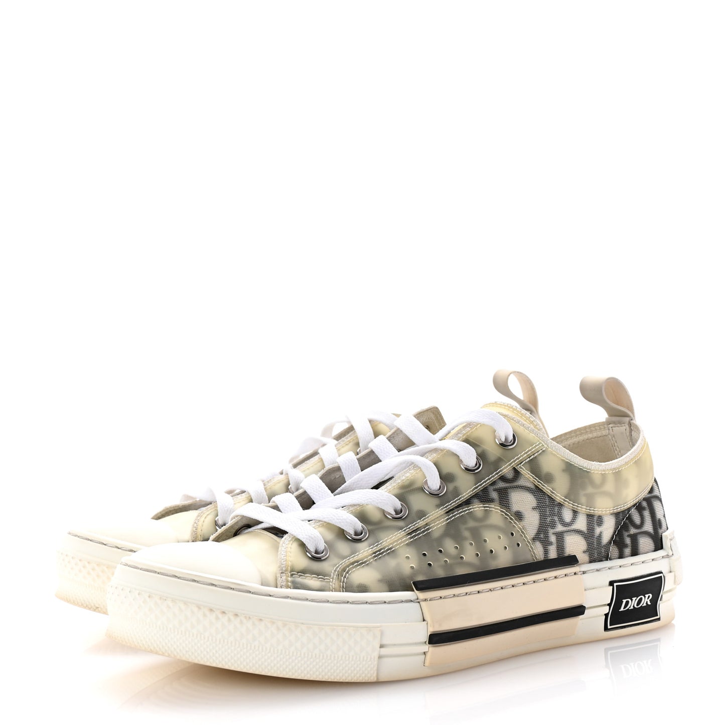 Technical Canvas Oblique Oblique B23 Low Top Sneakers 40 White Black