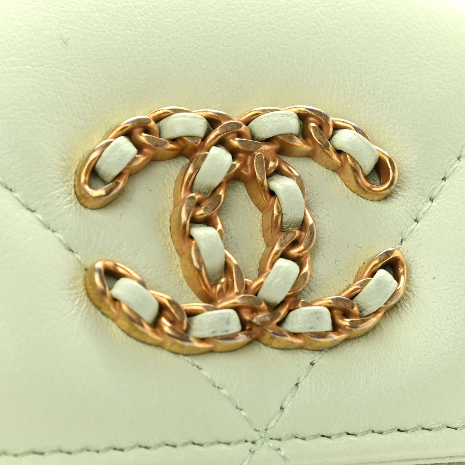 Chanel Lambskin Quilted Chanel 19 Clutch With Chain Light Green 11 of 11