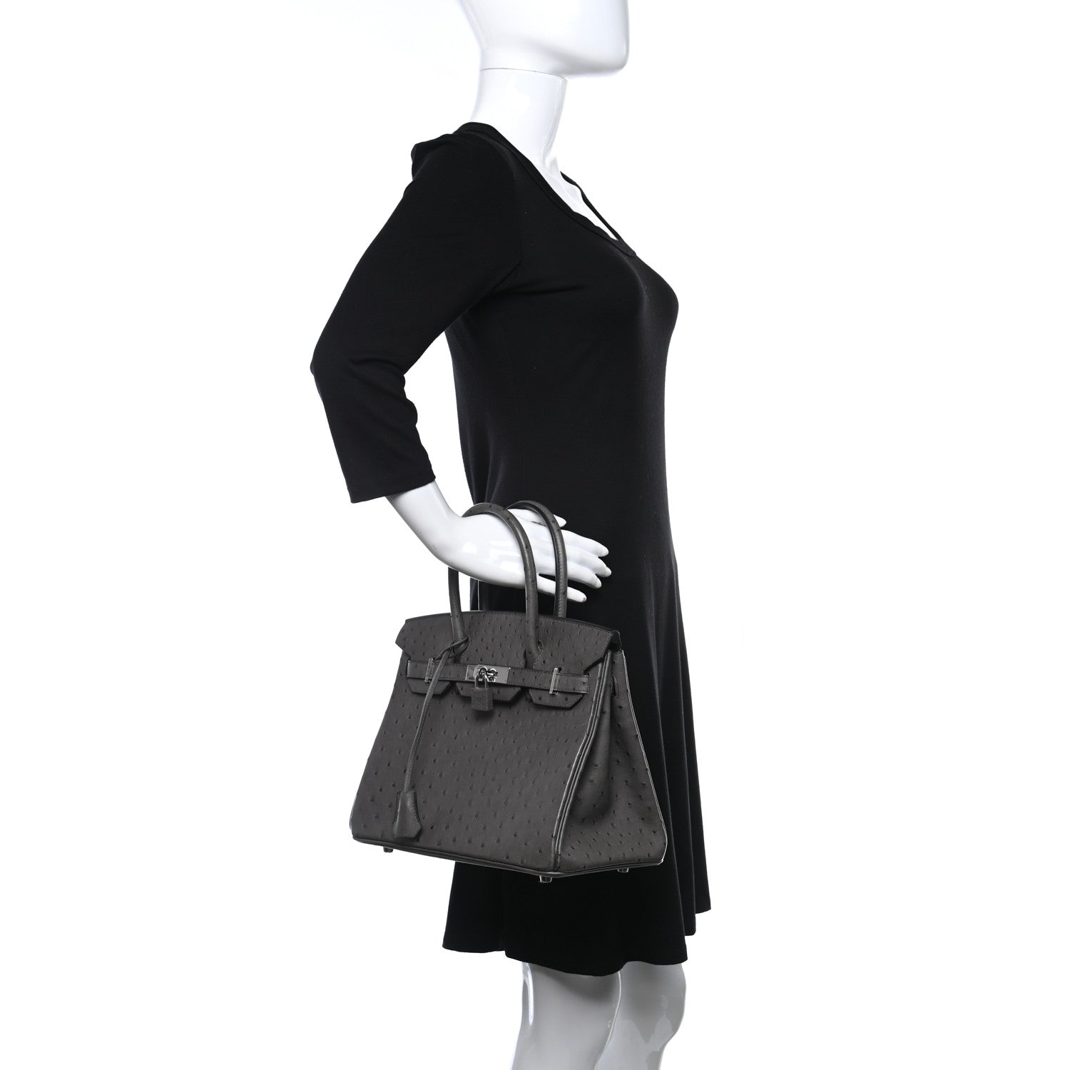 Hermes Ostrich Birkin 30 Graphite 2 of 10