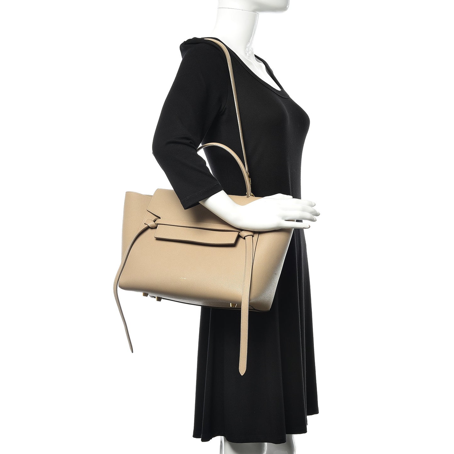 Grained Calfskin Mini Belt Bag Light Taupe