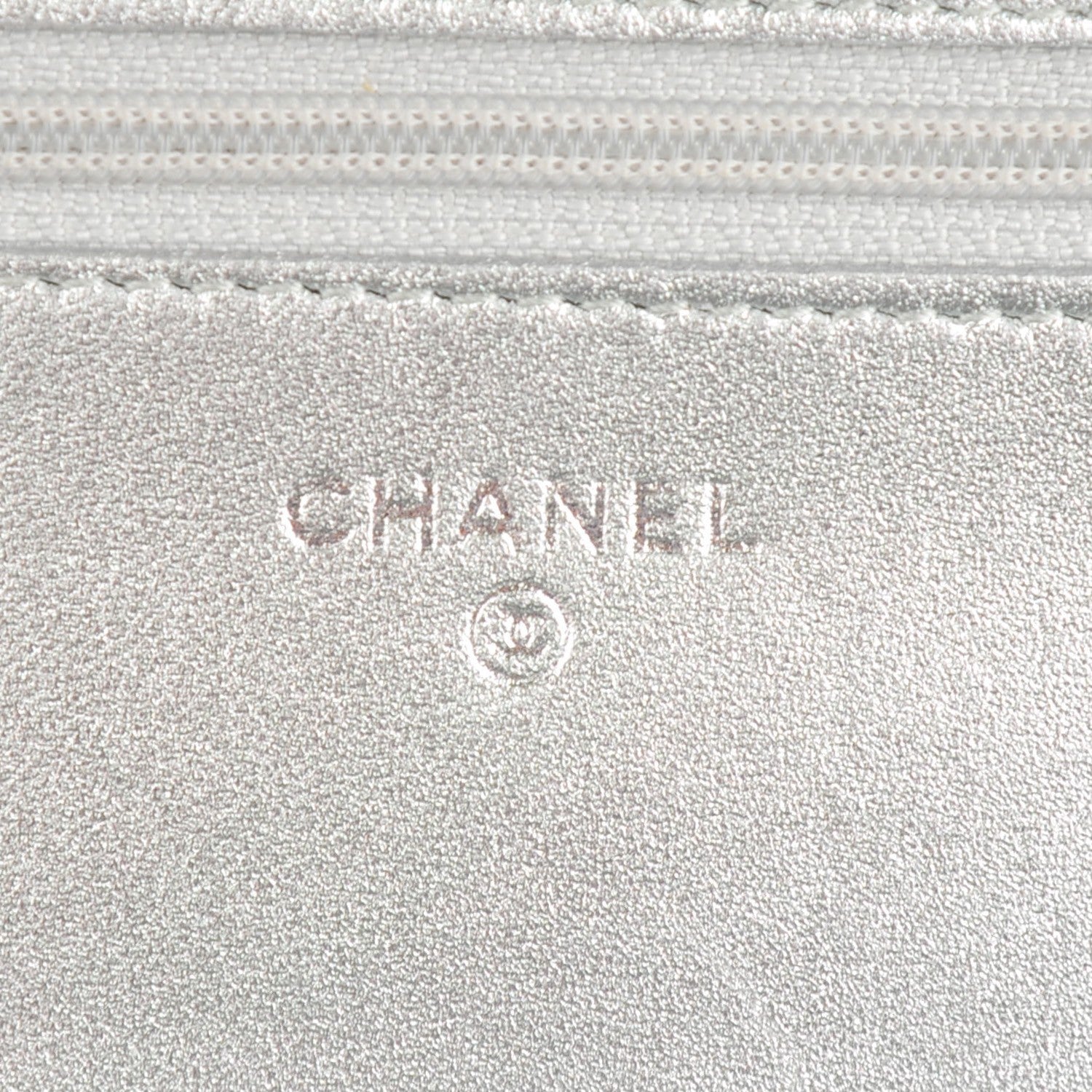 Chanel Metallic Lambskin Quilted Wallet On Chain WOC Silver 6 of 8