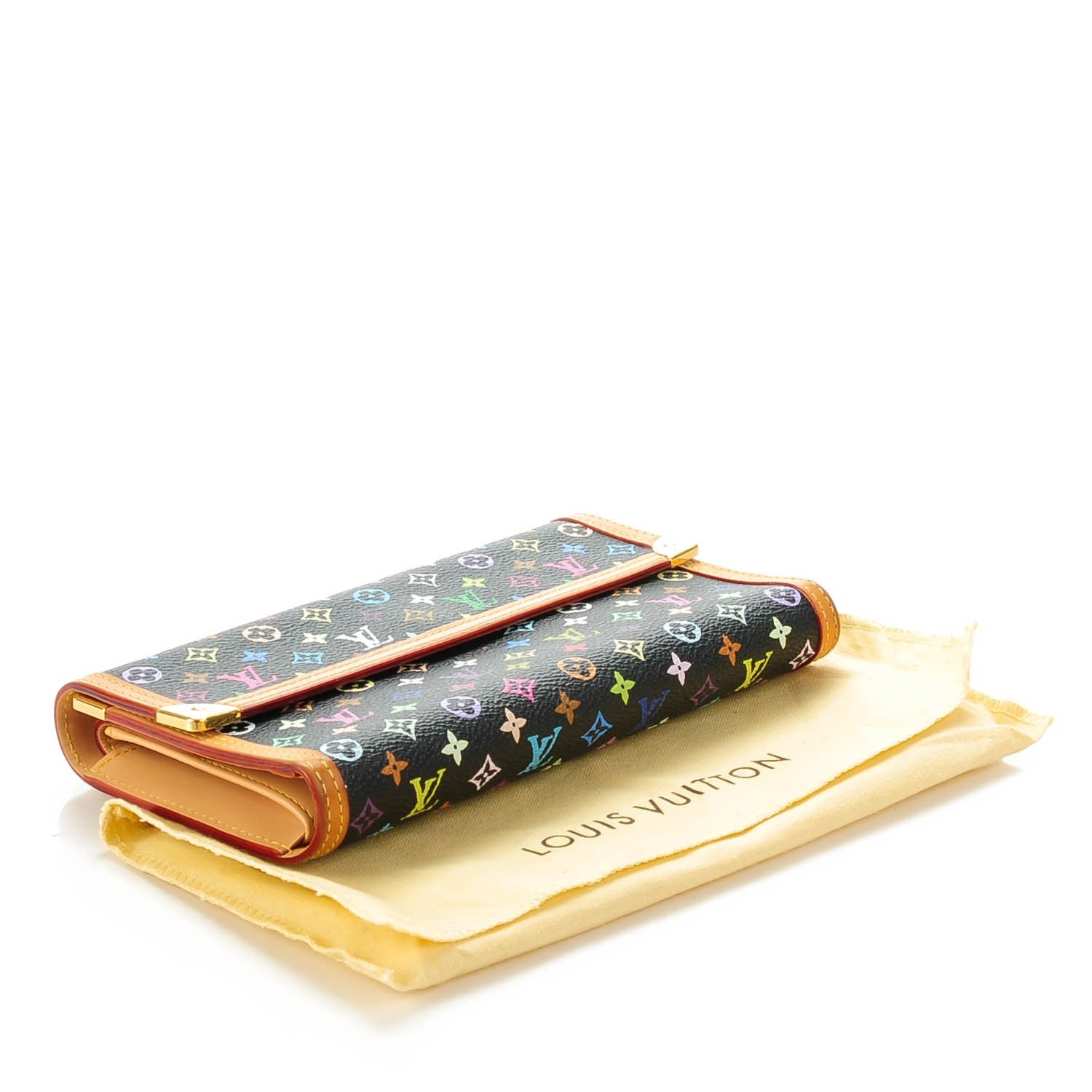 Louis Vuitton Monogram Multicolor Porte Tresor International Wallet Black 4 of 7