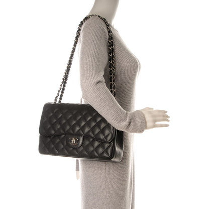 Chanel Caviar Quilted Jumbo Double Flap Black 2 of 7