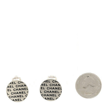 Chanel Logo Clip On Earrings Silver 2 of 4