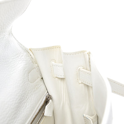 Hermes Taurillon Clemence Toile Kelly Retourne 32 White 12 of 40