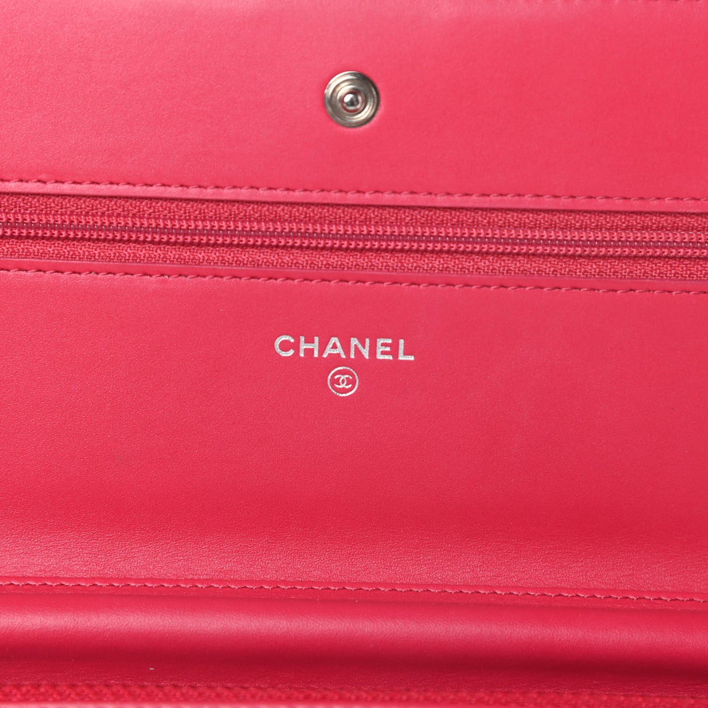Patent Calfskin Quilted Boy Wallet On Chain WOC Pink