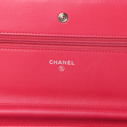 Chanel Patent Calfskin Quilted Boy Wallet On Chain WOC Pink 6 of 12