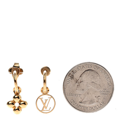 Louis Vuitton Brass Blooming Earrings Gold 2 of 5