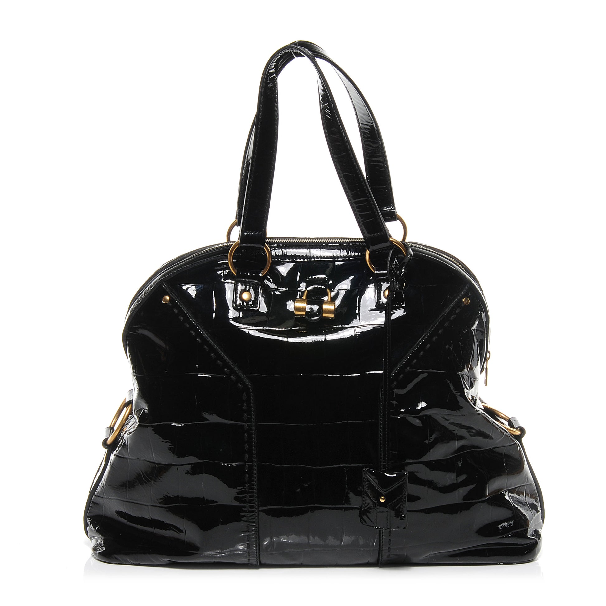 Saint Laurent Patent Croc Muse Black 1 of 7