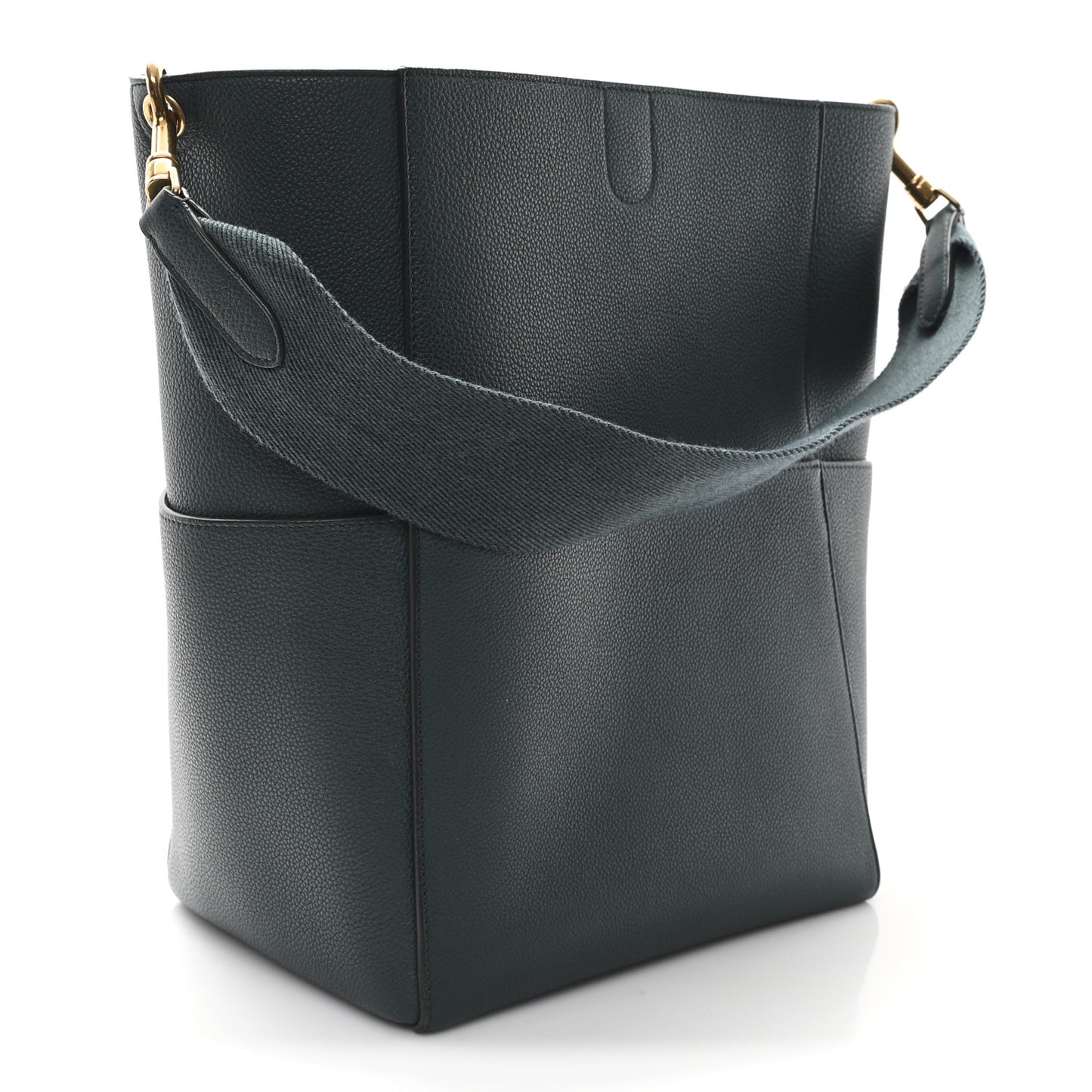Soft Grained Calfskin Sangle Bucket Bag Amazone