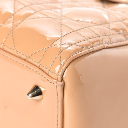 Christian Dior Patent Cannage Medium Lady Dior Beige 10 of 21