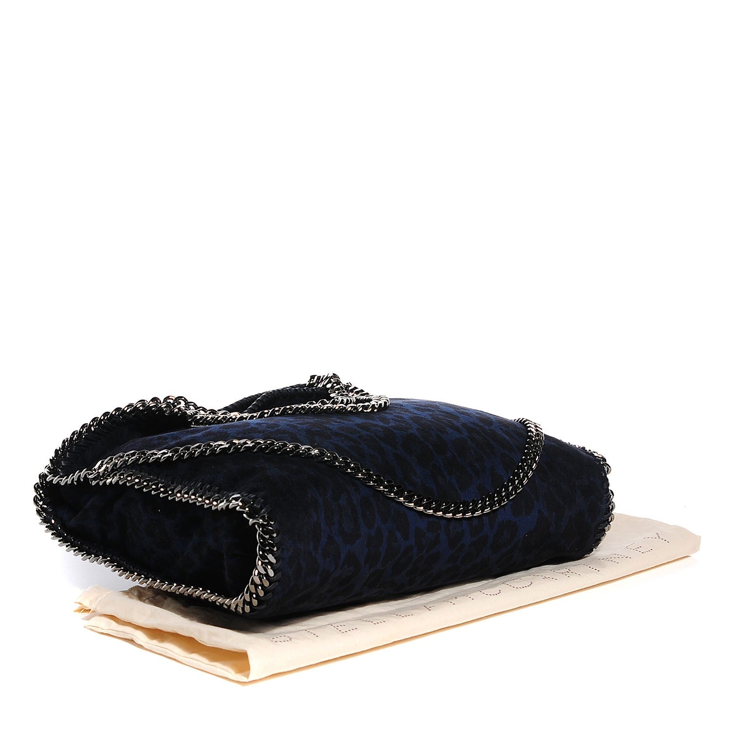 Stella McCartney Linen Leopard Small Falabella Tote Blue 4 of 9