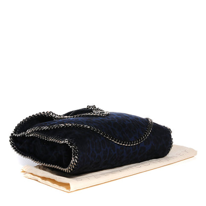 Stella McCartney Linen Leopard Small Falabella Tote Blue 4 of 9