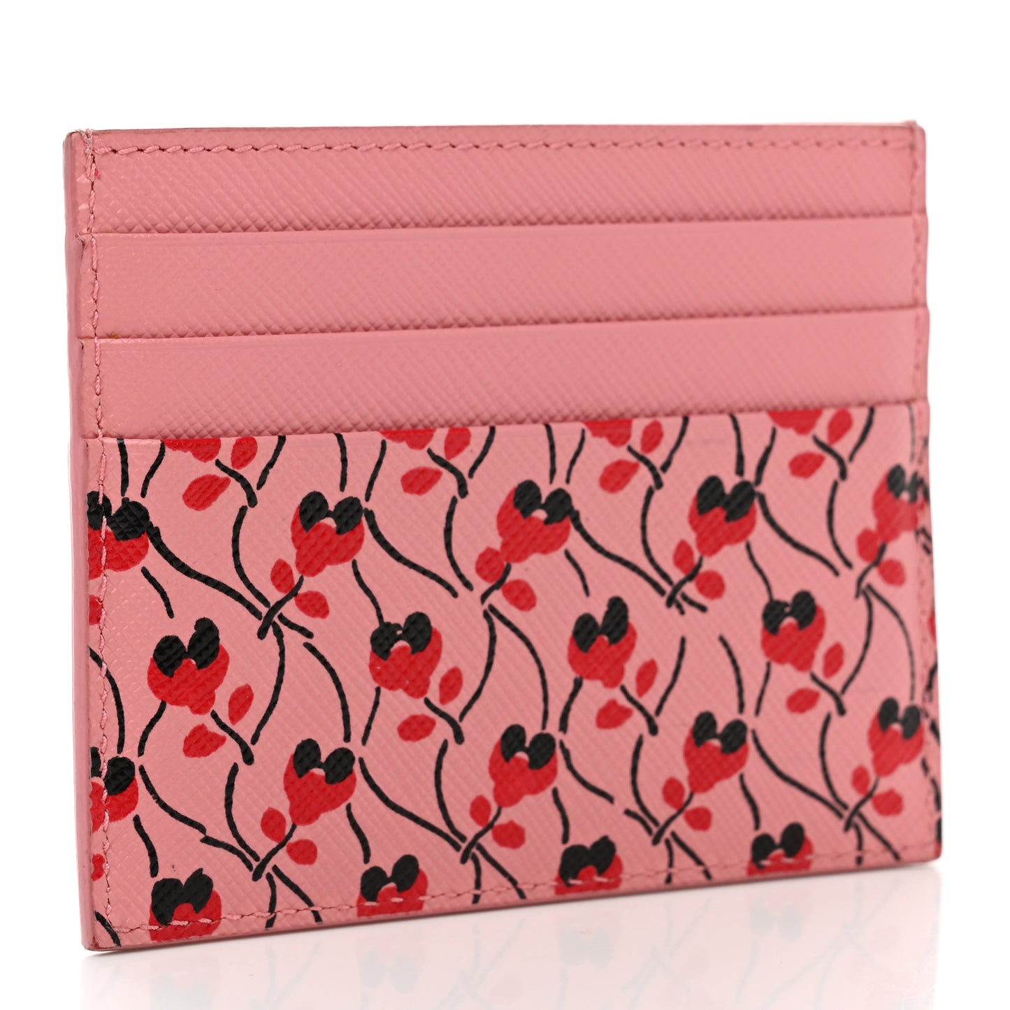Saffiano Ramage Triangle Card Holder Petalo Rosso