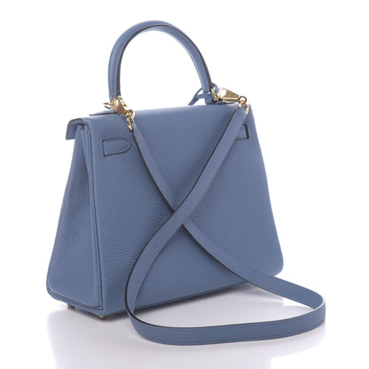 Hermes Togo Kelly Retourne 25 Azur 3 of 41