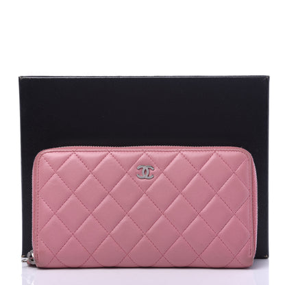 Chanel Lambskin Quilted Large Gusset Zip Around Wallet Light Pink 12 of 12