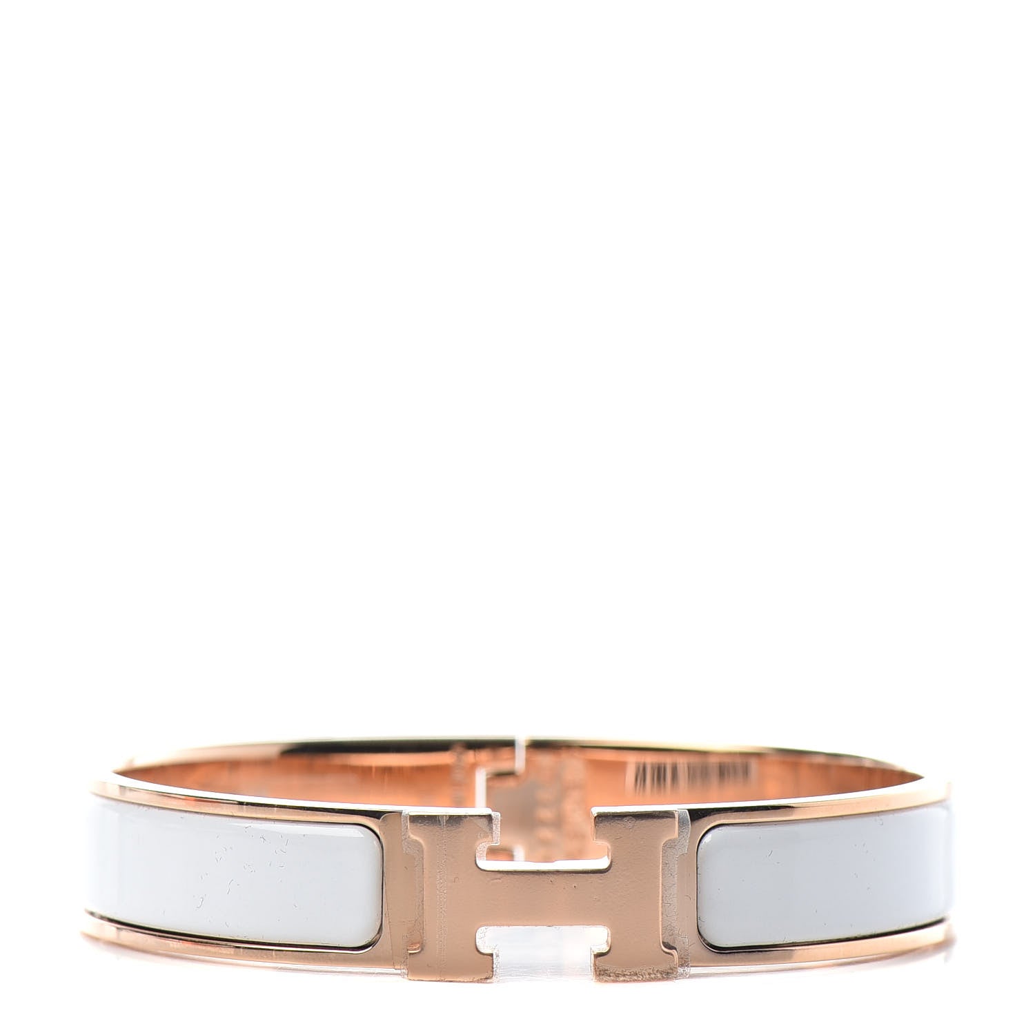 Hermes Enamel Narrow Clic Clac H Bracelet GM White 1 of 5