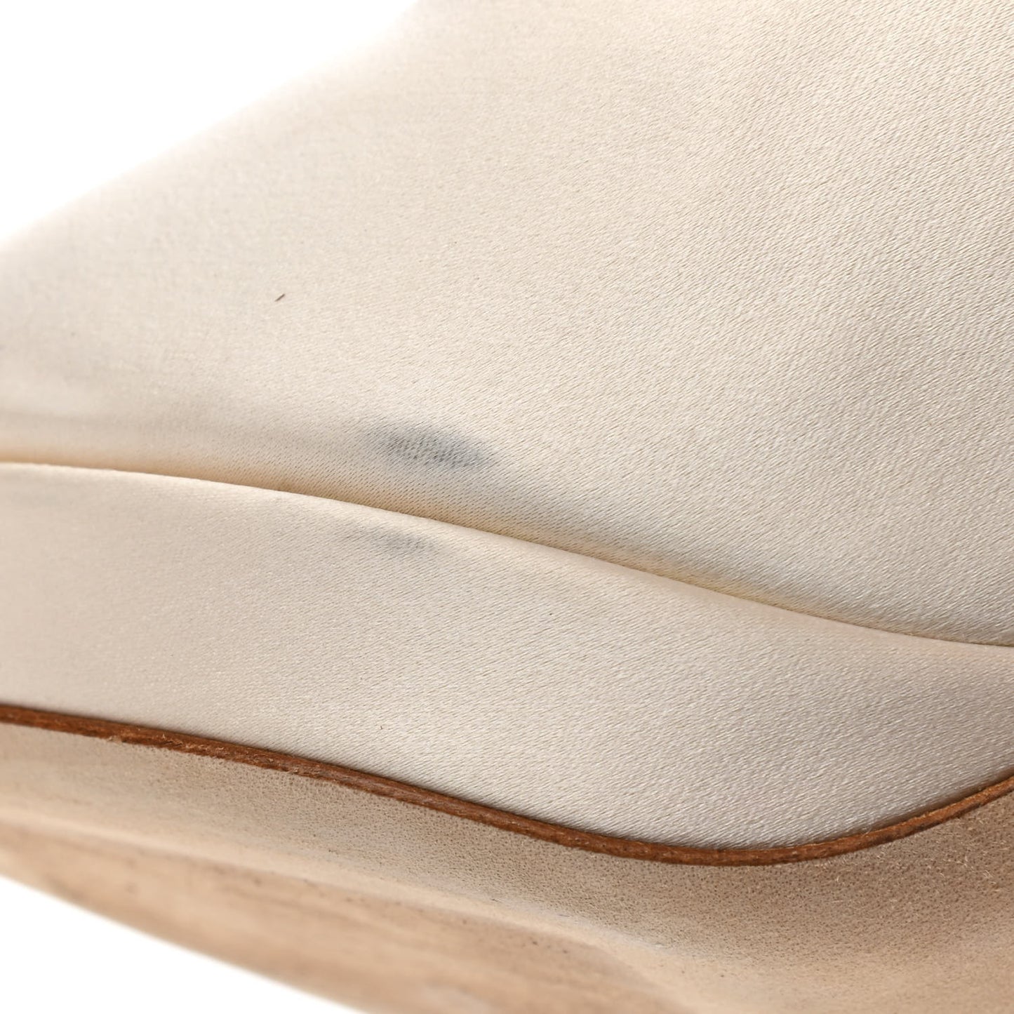 Satin Luna Platform Peep Toe Pumps 40.5 Ivory