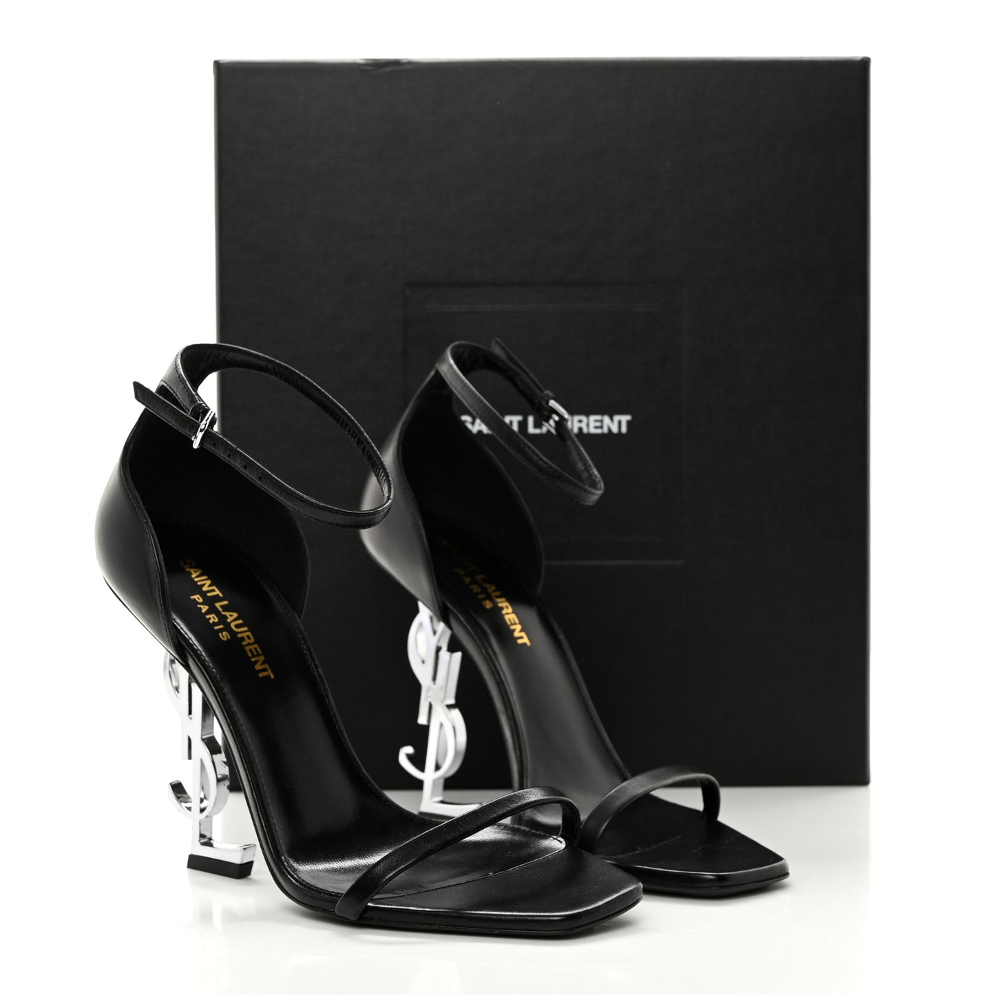 Calfskin Opyum 110 Sandals 37 Black Silver