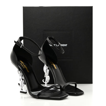 Saint Laurent Calfskin Opyum 110 Sandals 37 Black Silver 9 of 9