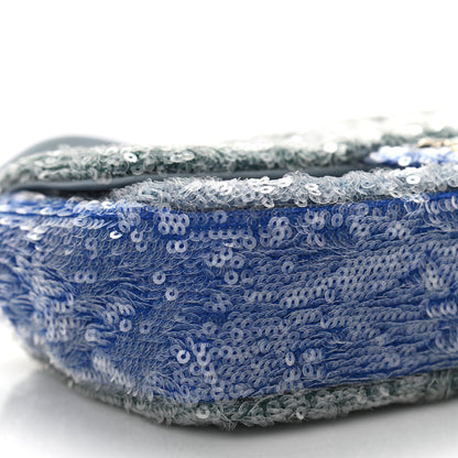 Chanel Sequin Mini Waterfall Flap Light Blue 9 of 10