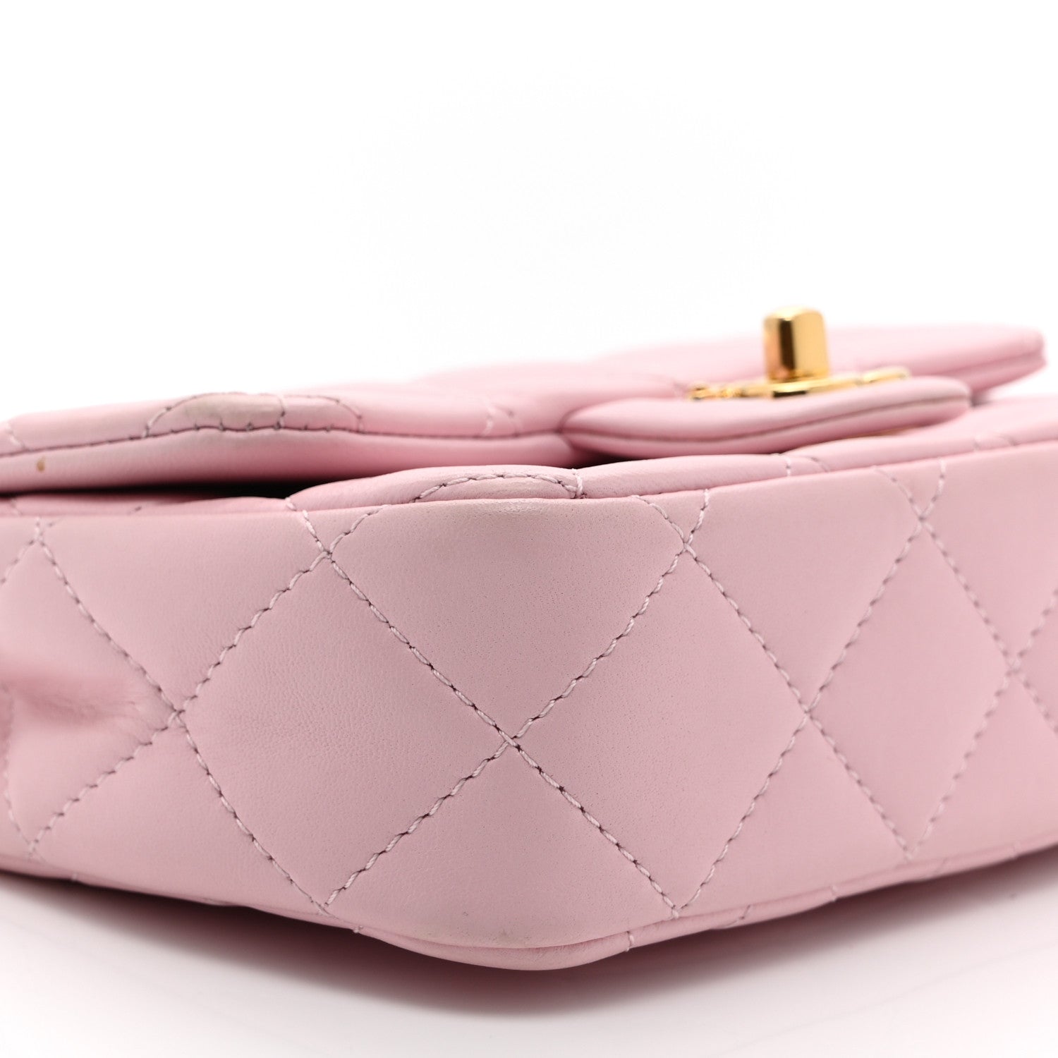 Chanel Lambskin Resin Quilted Top Handle Mini Flap Pink 9 of 10