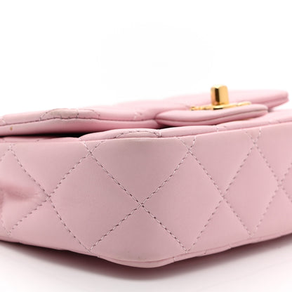 Chanel Lambskin Resin Quilted Top Handle Mini Flap Pink 9 of 10