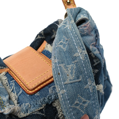 Louis Vuitton Denim Patchwork Posty Messenger Bag Blue 9 of 10