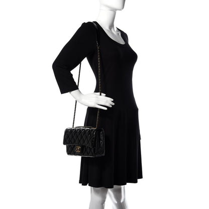 Chanel Patent Goatskin Quilted Medium CC Eyelet Flap Black 2 of 9