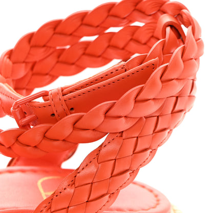 Valentino Garavani Calfskin VLogo Ankle Wrap Espadrille 45/90mm Platform Wedge Sandals 37.5 Titian 10 of 13