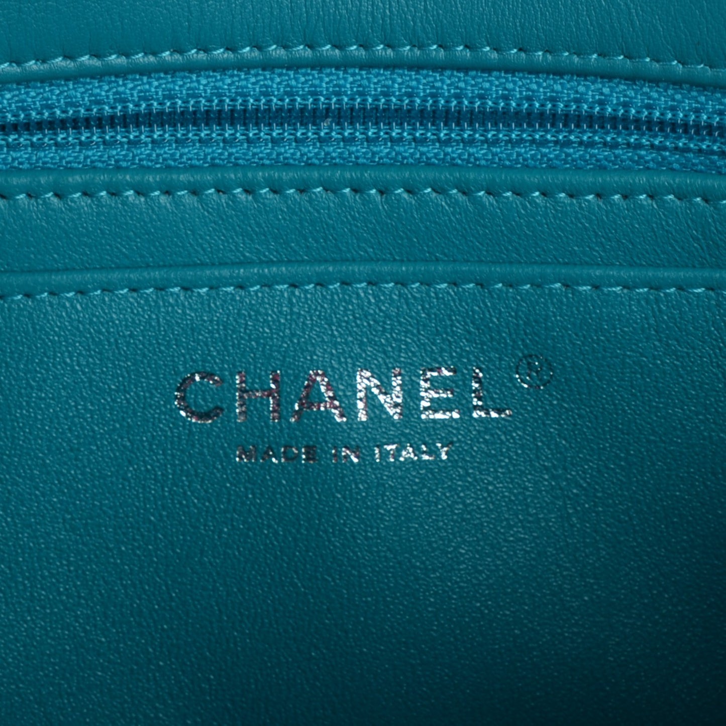 Patent Quilted Mini Rectangular Flap Turquoise