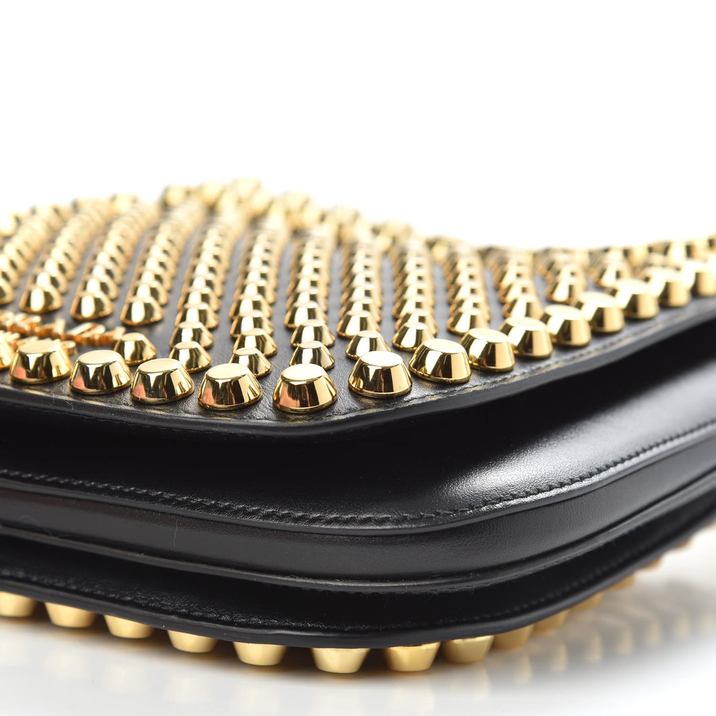 City Calfskin Studded Small Margit Bag Black