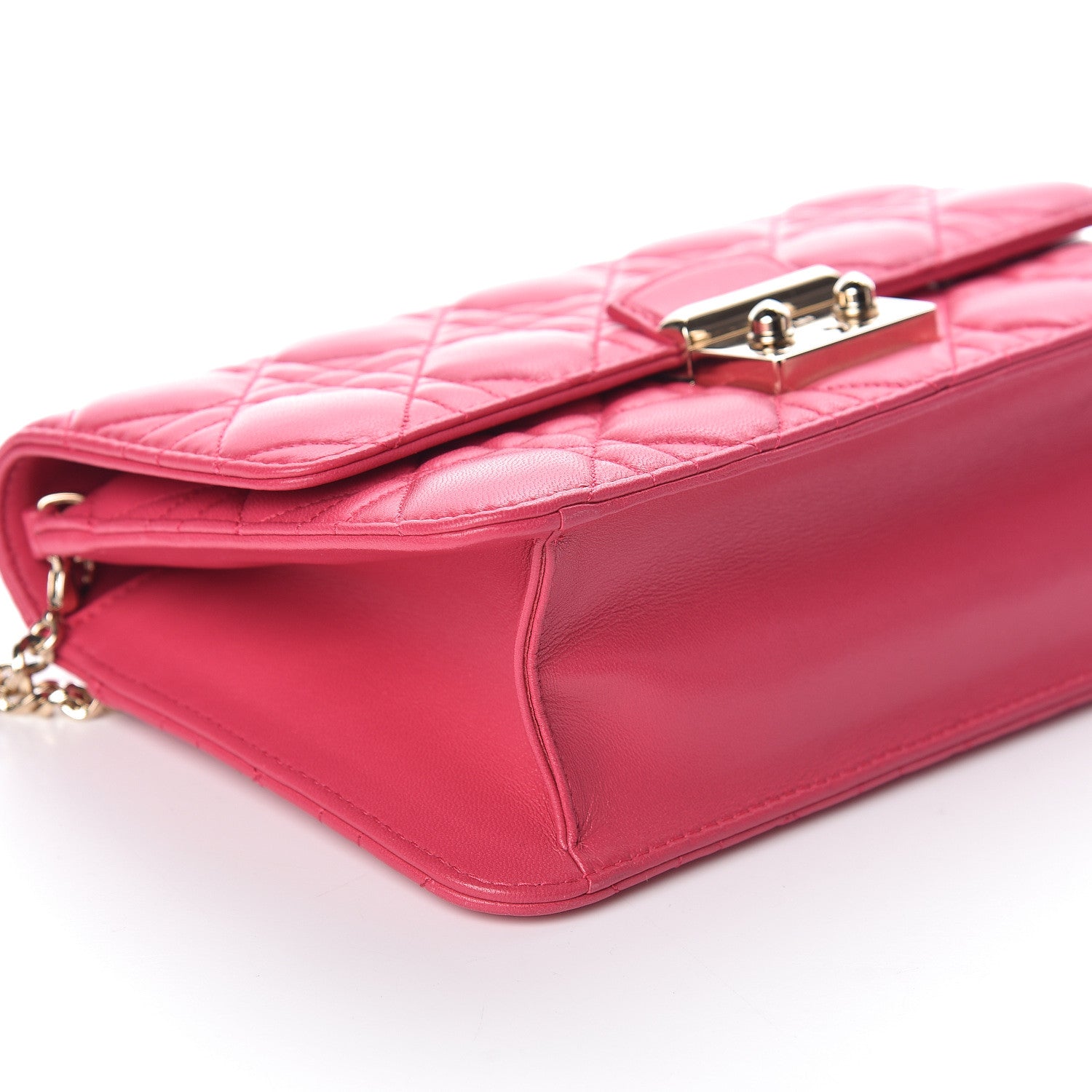 Christian Dior Lambskin Cannage Miss Dior Promenade Pouch Fuchsia 9 of 10