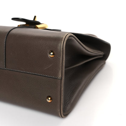 Delvaux Grained Calfskin MM Brillant Satchel Smoked Brown 8 of 11