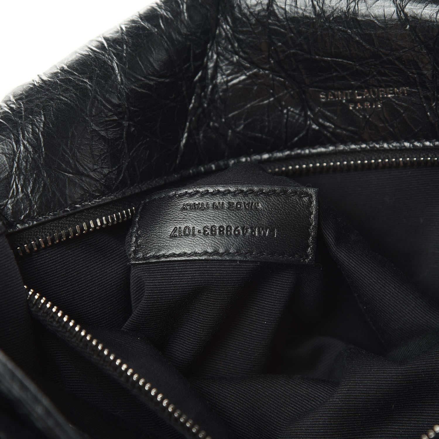 Saint Laurent Crinkled Calfskin Matelasse Monogram Large Niki Chain Satchel Black 7 of 12