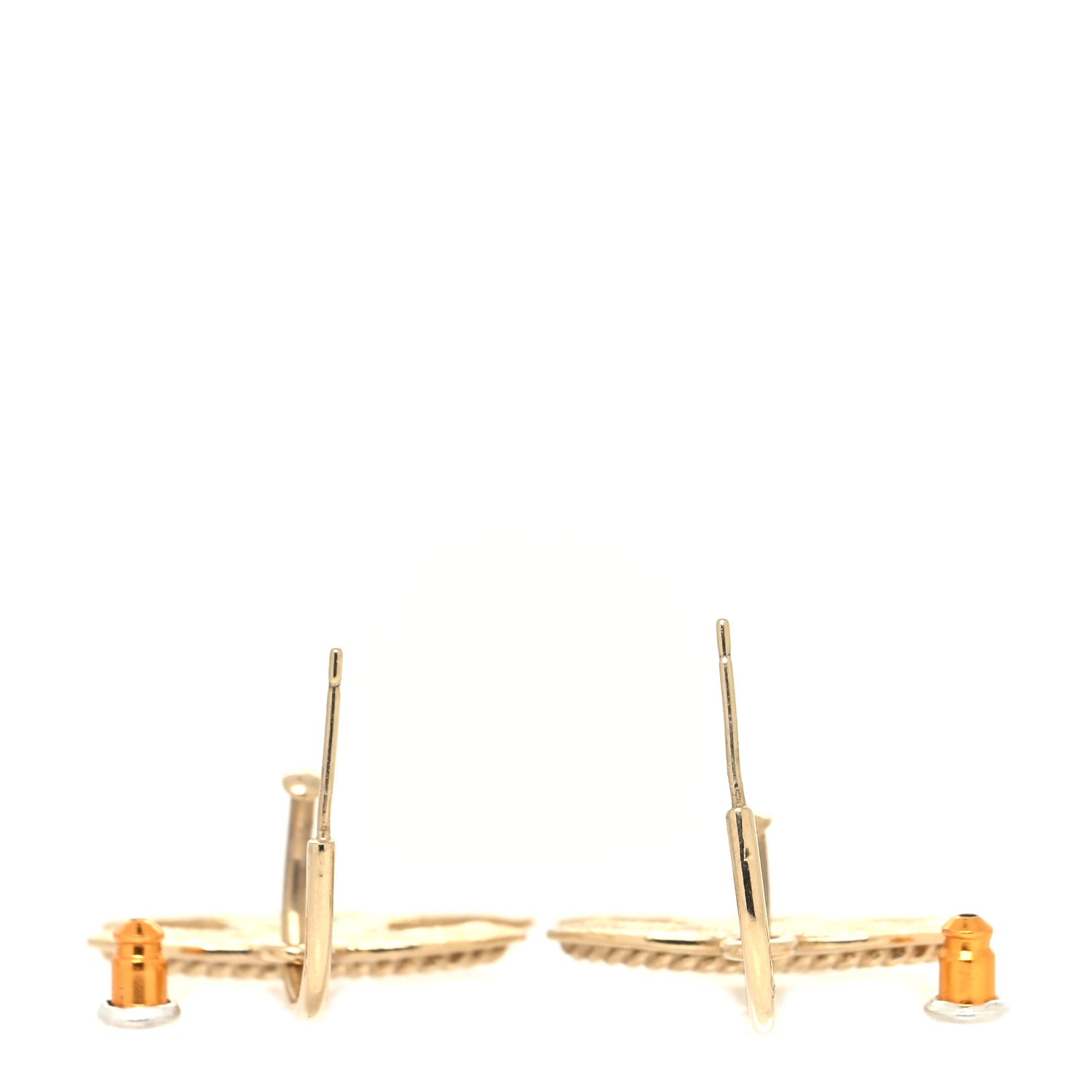 Chanel Metal CC Rope Hoop Drop Earring Gold 3 of 4