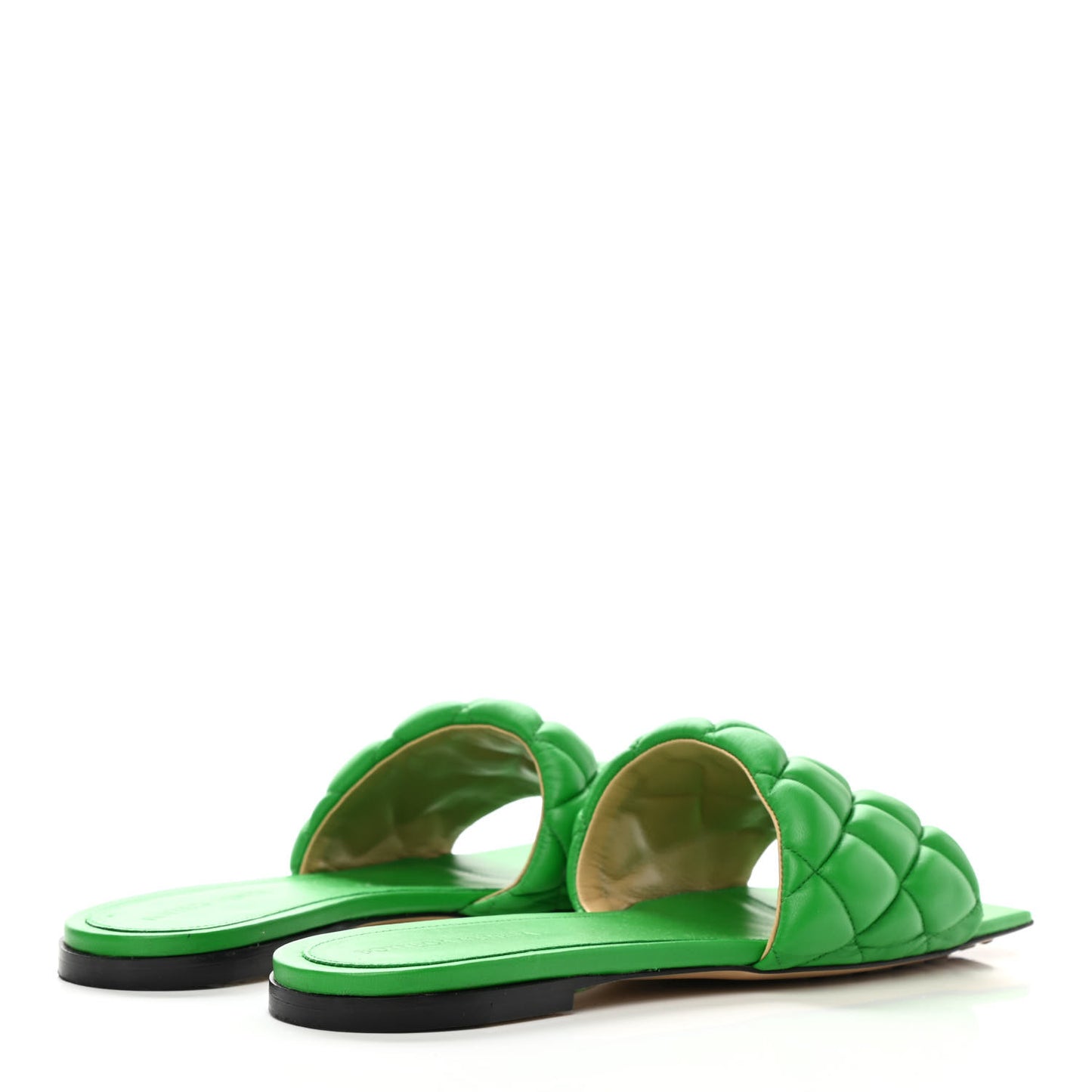 Nappa Matelasse Padded Flat Sandals 38.5 Parakeet