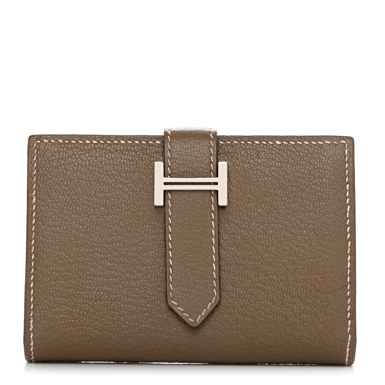 Hermes Chevre Mysore Mini Bearn Wallet Etoupe 1 of 10