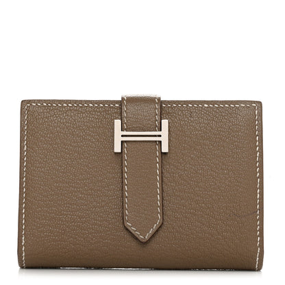 Hermes Chevre Mysore Mini Bearn Wallet Etoupe 1 of 10