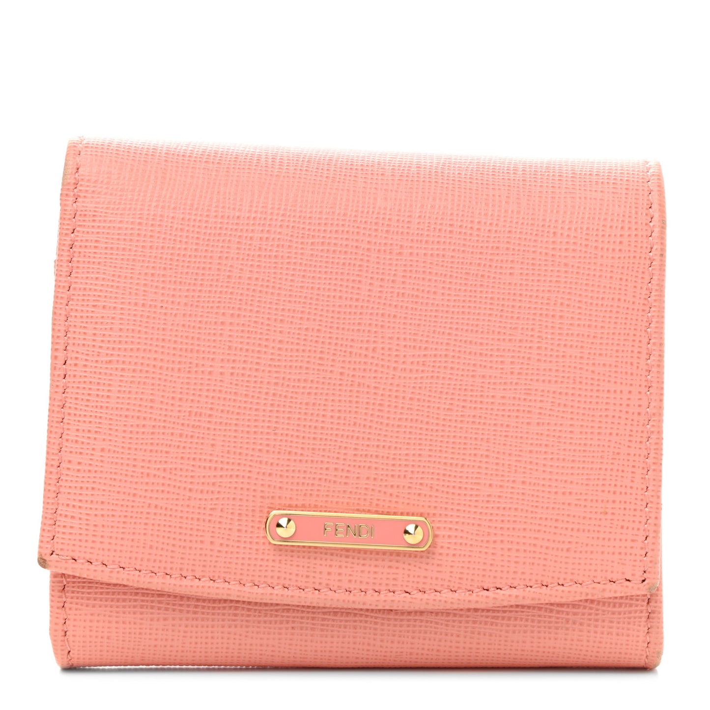 Vitello Elite Bi-Color Compact Wallet Pesca White