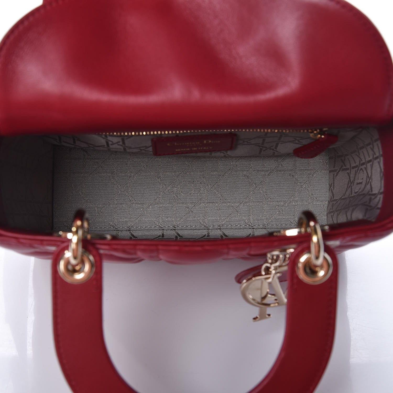 Christian Dior Lambskin Cannage Small My Lady Dior Red 6 of 11