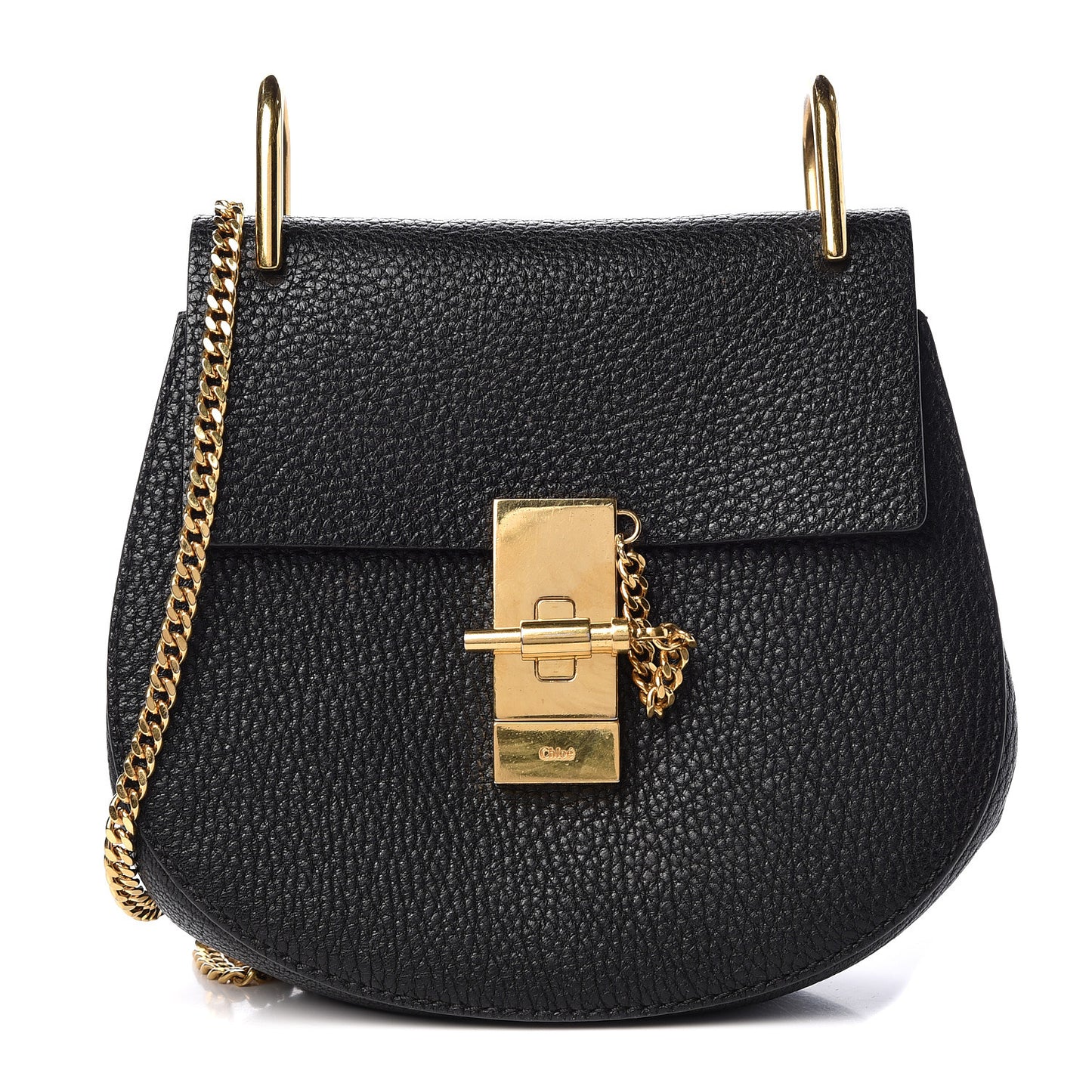 Grained Lambskin Mini Drew Shoulder Bag Black