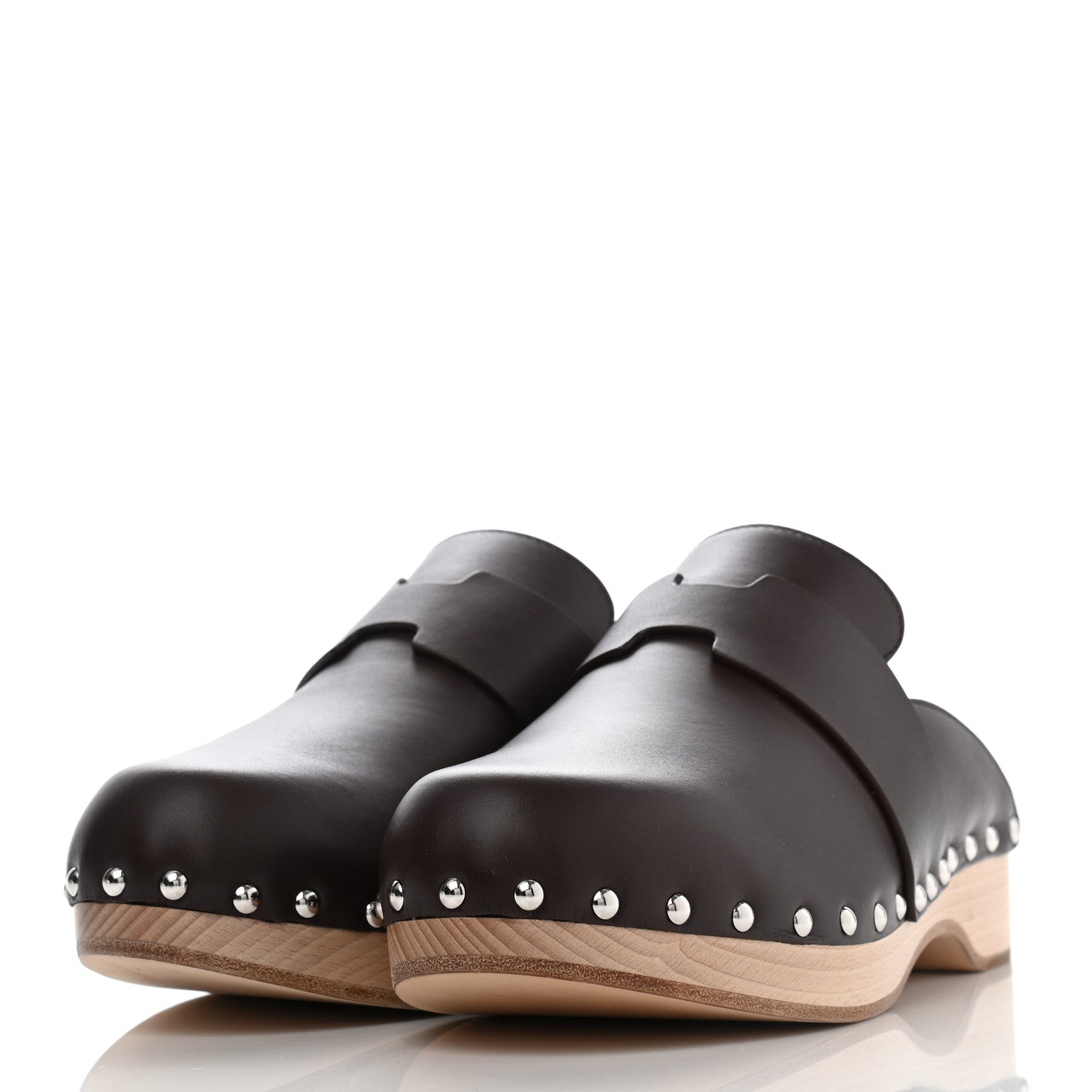 Hermes Calfskin Calya Mules 39 Cafe 3 of 7