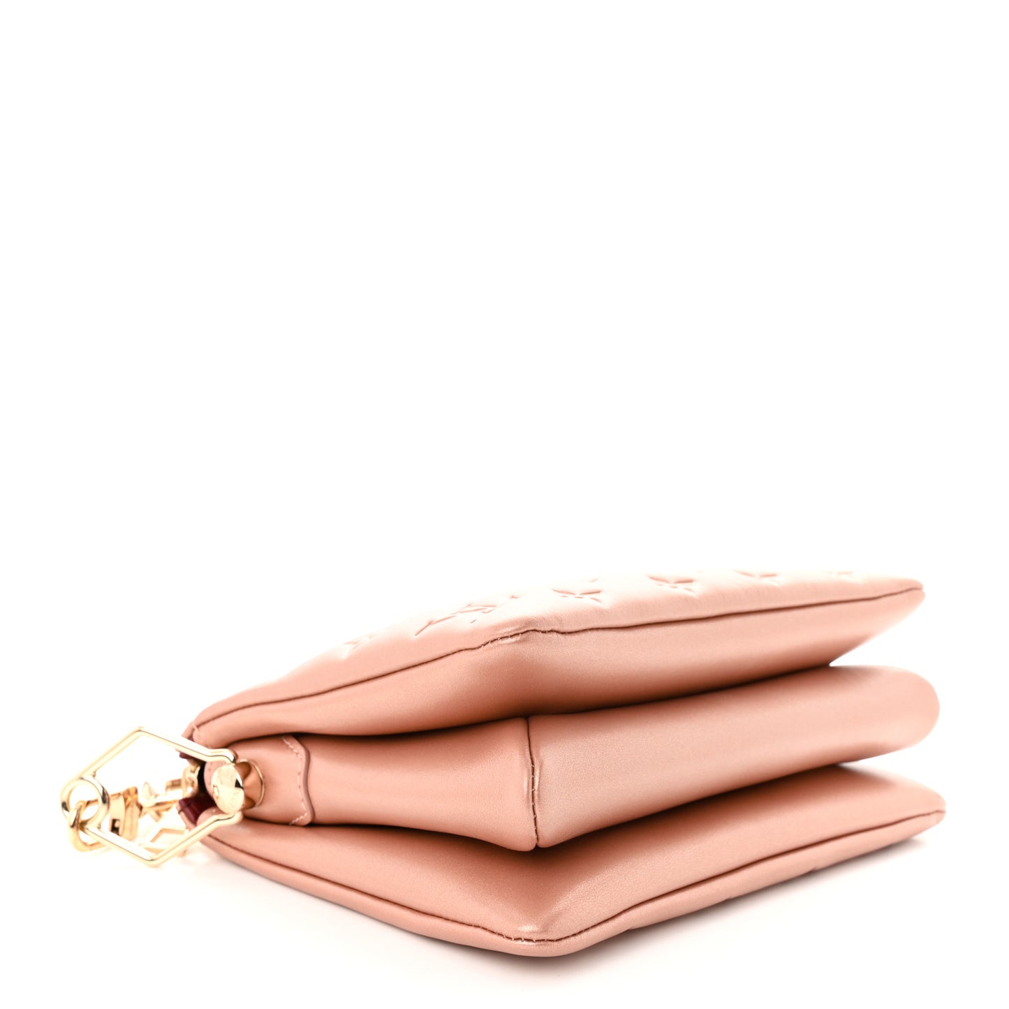 Metallic Lambskin Embossed Monogram Coussin BB Pink Gold