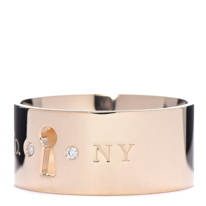 Tiffany 18K Yellow Gold Diamond Locks Ring 57 8 4 of 5